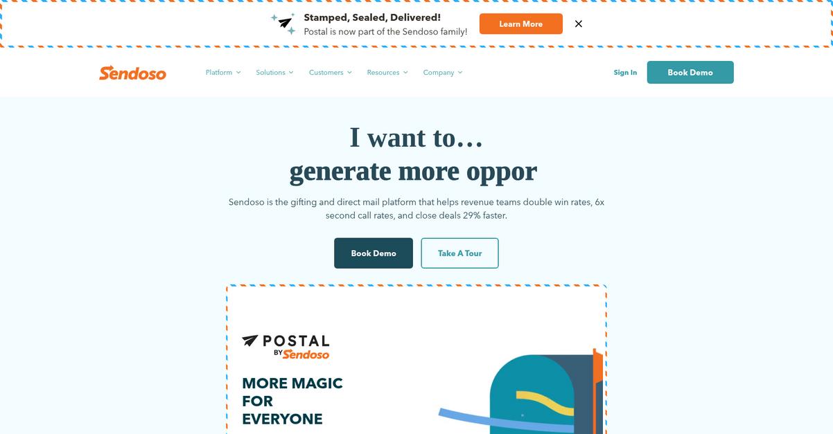Sendoso Homepage