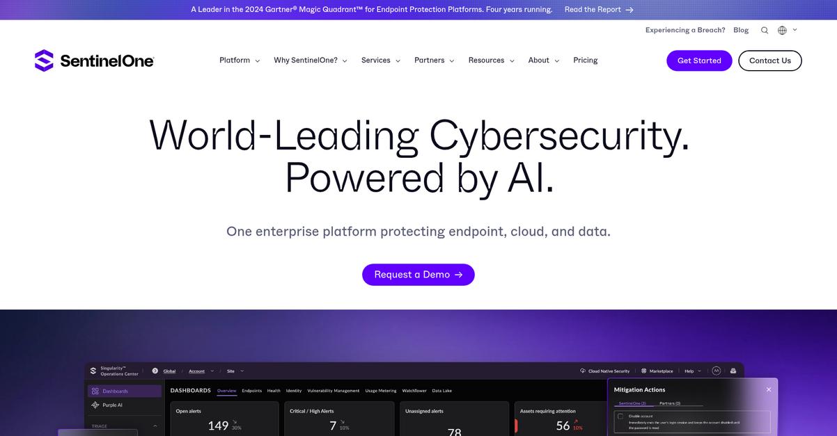 Sentinel One Homepage