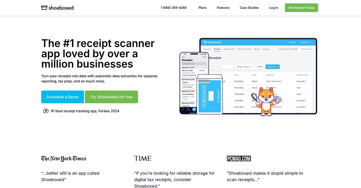 Shoeboxed Homepage