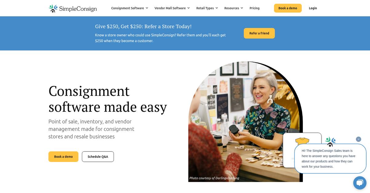 Simple Consign Homepage