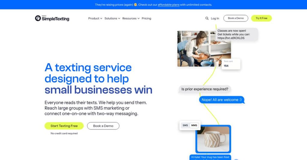SimpleTexting Homepage