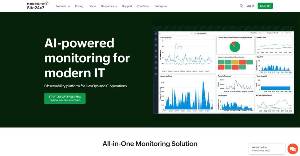 Site24x7 Homepage