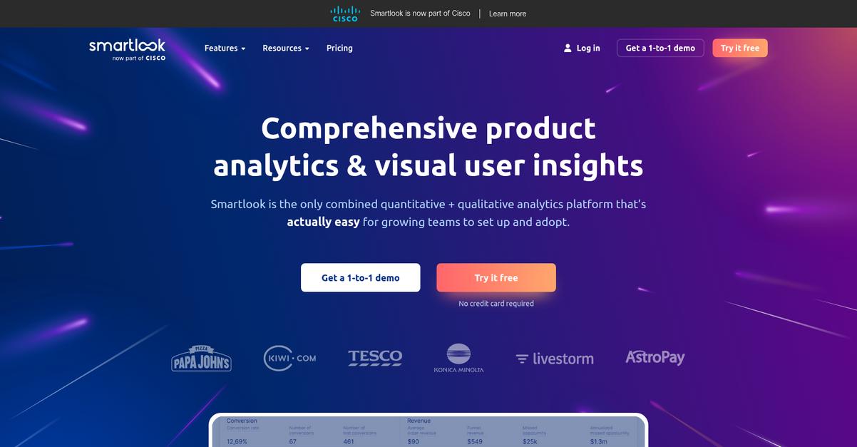 Smartlook Homepage