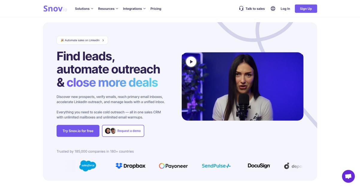 Snov.Io Homepage