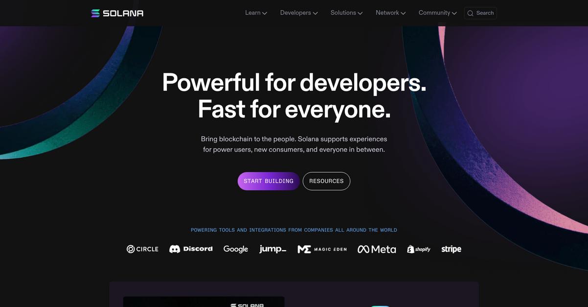 Solana Homepage