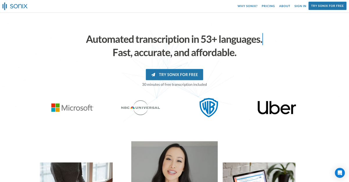 Sonix Homepage