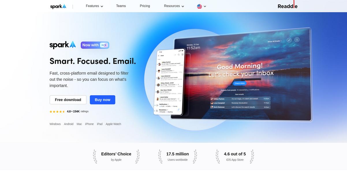 Spark Mail Homepage