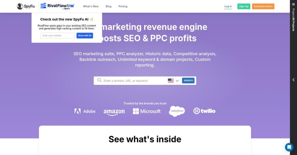 SpyFu Homepage