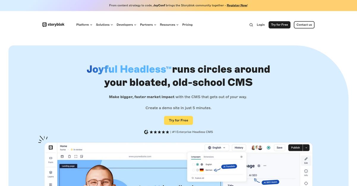 Storyblok Homepage