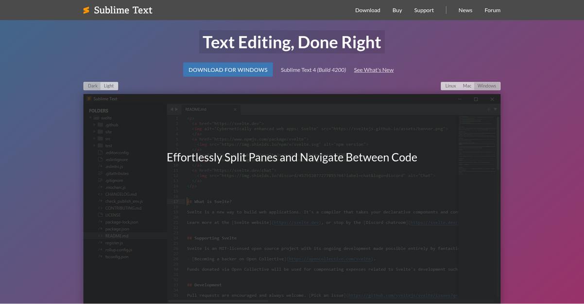 Sublime Text Homepage