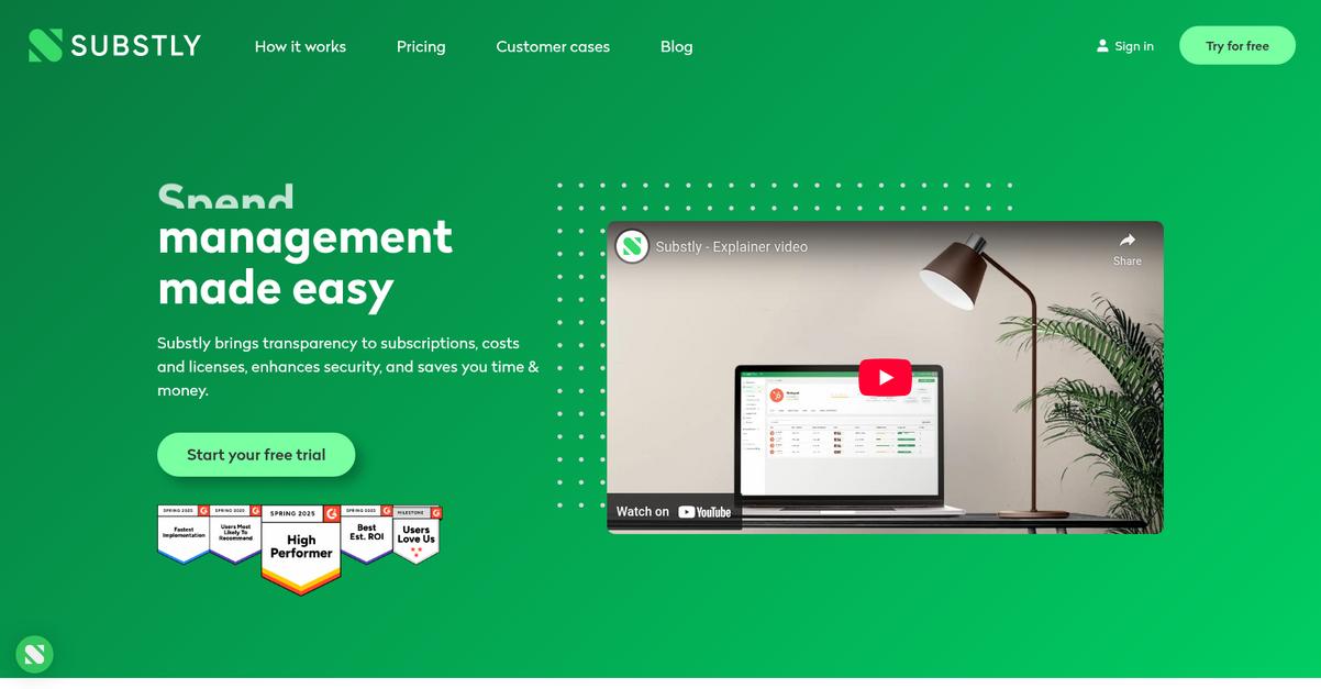 Substly Homepage
