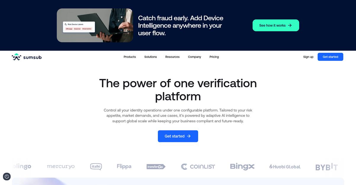 Sumsub Homepage