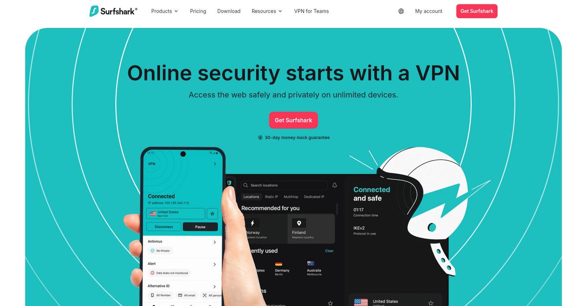 Surfshark Homepage