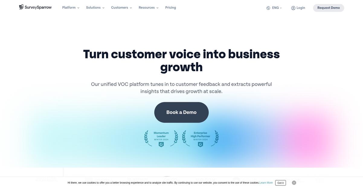 Survey Sparrow Homepage
