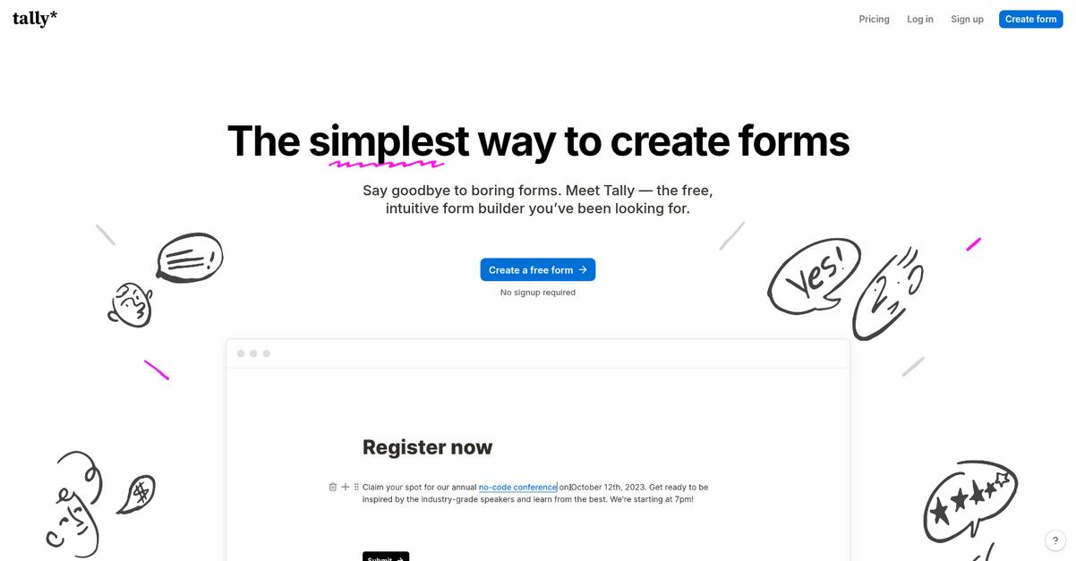 Tally Homepage