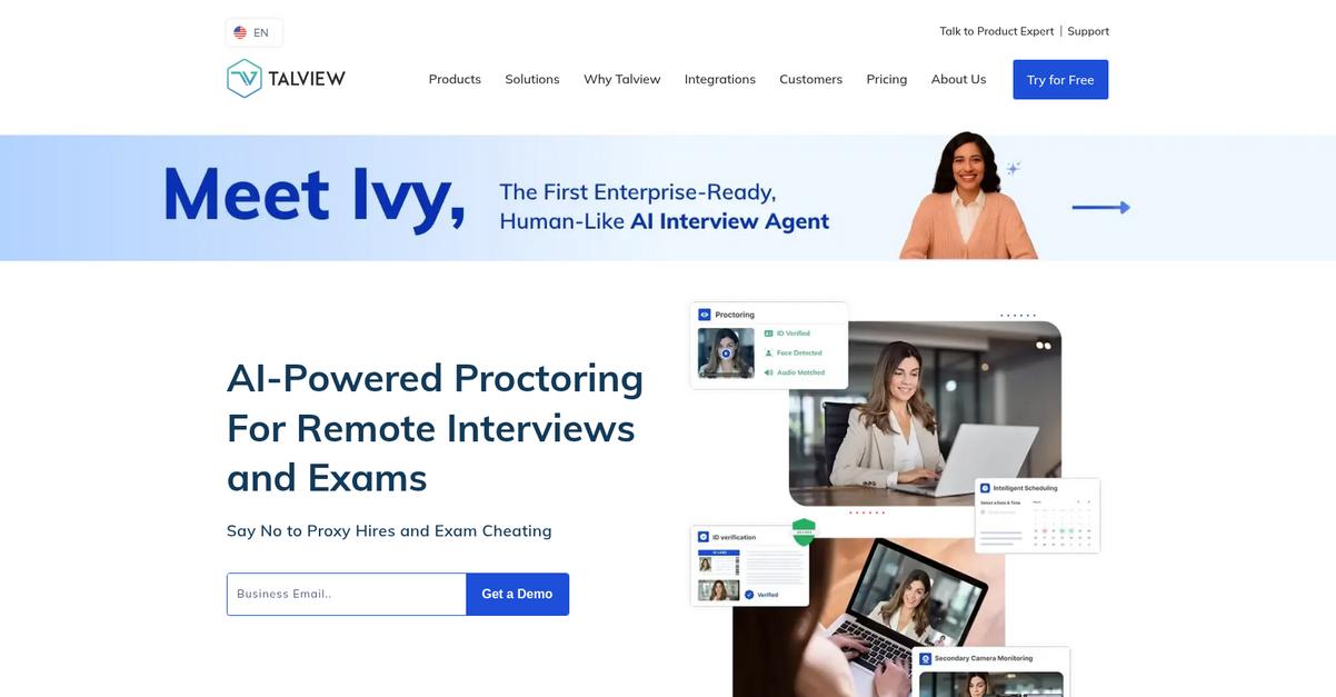 Talview Homepage