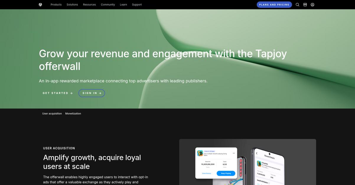 Tapjoy Homepage