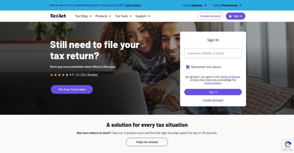TaxAct Homepage