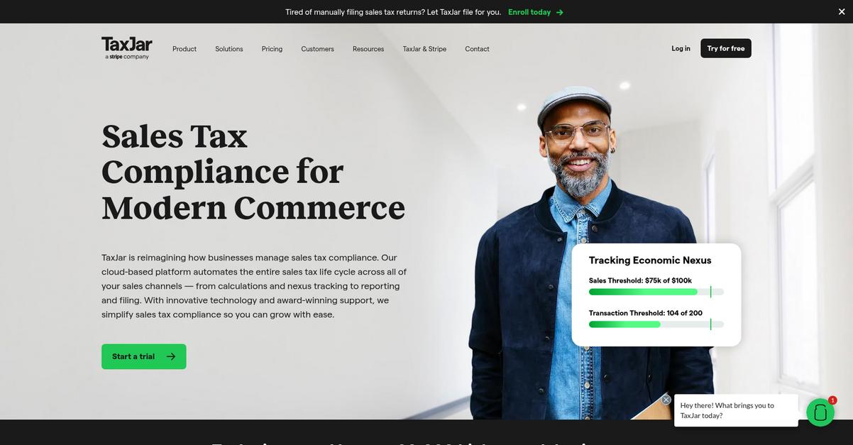 Tax Jar Homepage