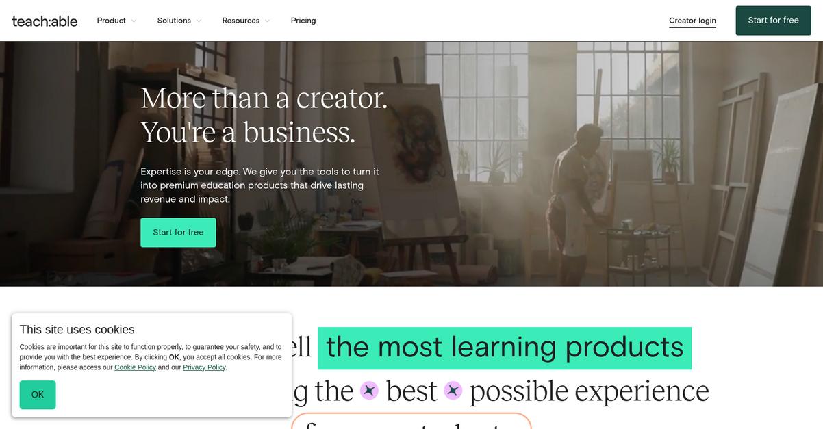 Teachable Homepage