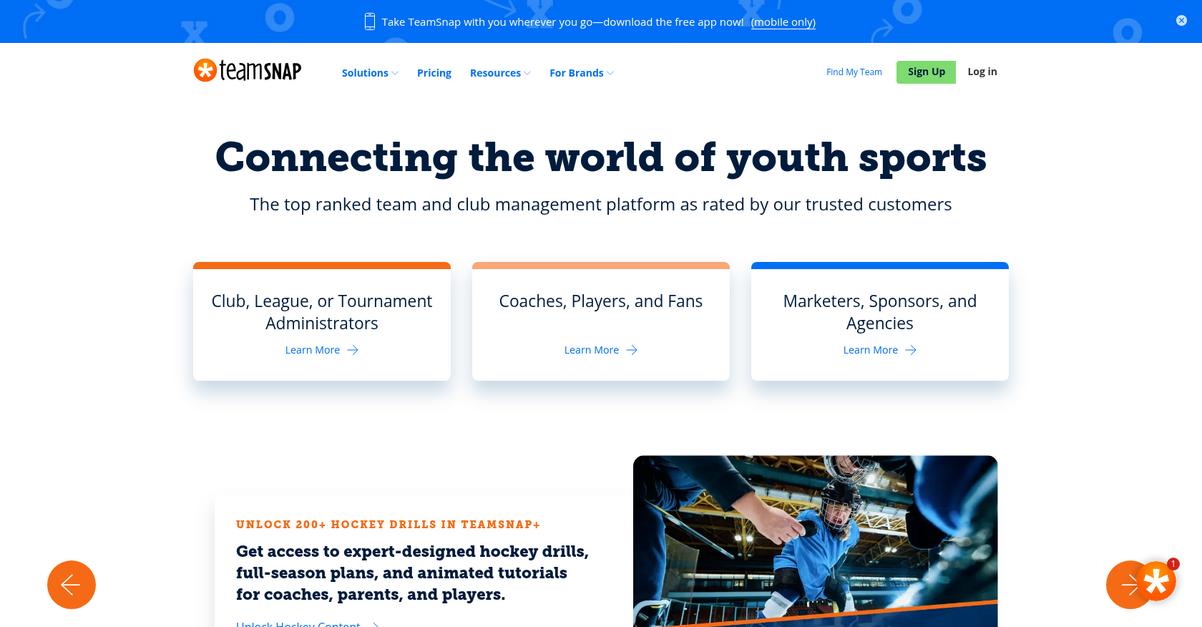Team Snap Homepage