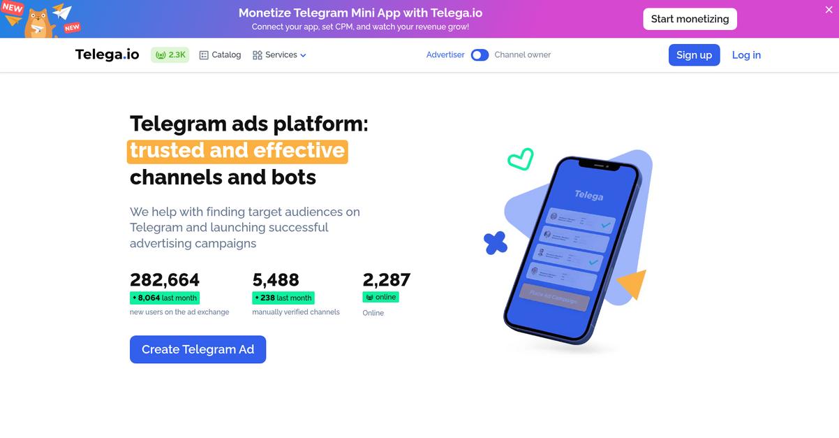 Telega.Io Homepage