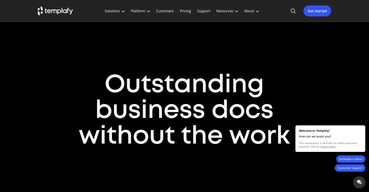 Templafy Homepage