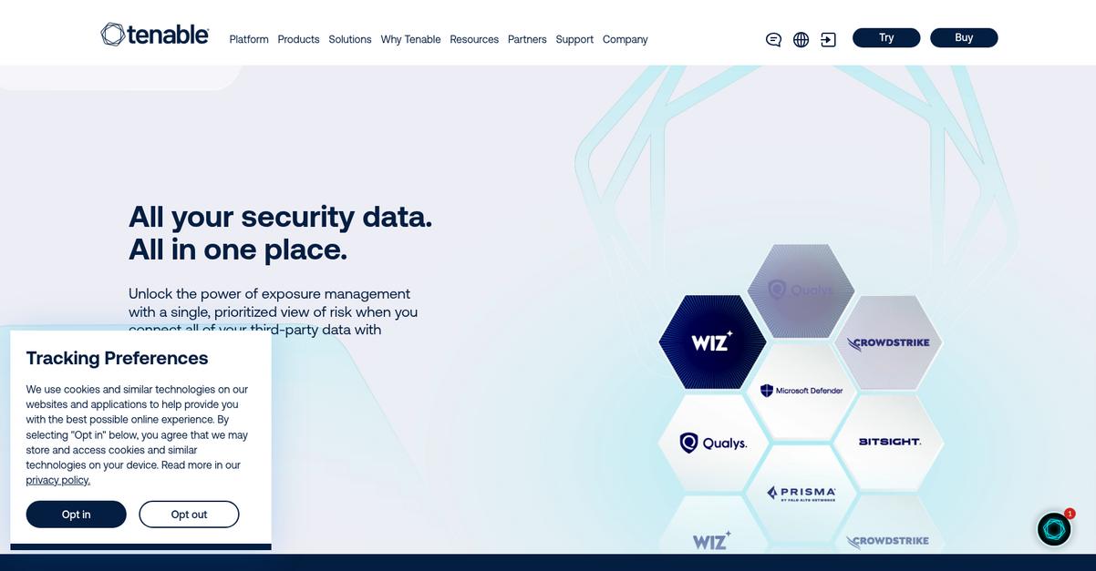 Tenable Homepage
