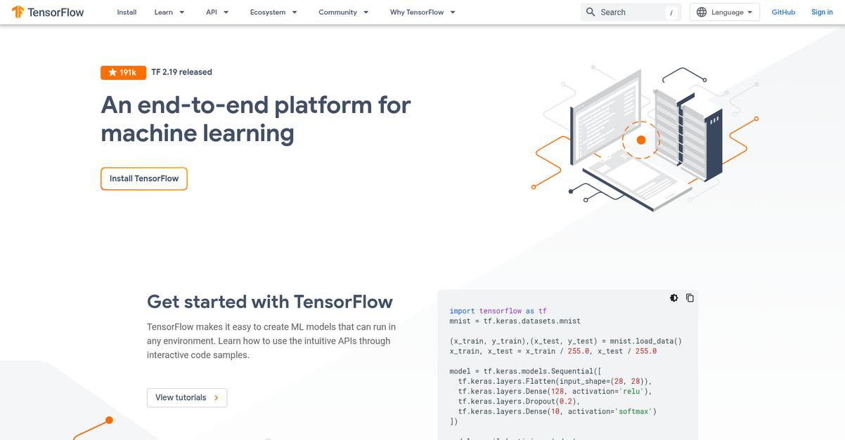 Tensor Flow Homepage