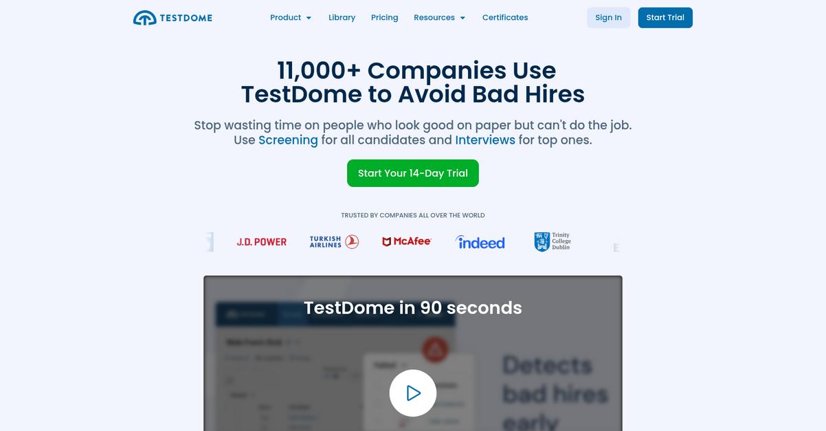 Test Dome Homepage