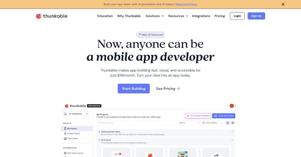 Thunkable Homepage