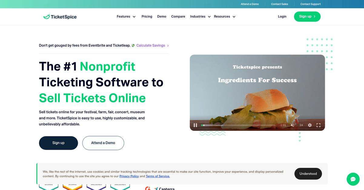 Ticket Spice Homepage
