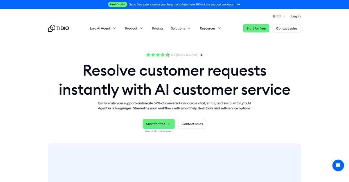 Tidio Homepage