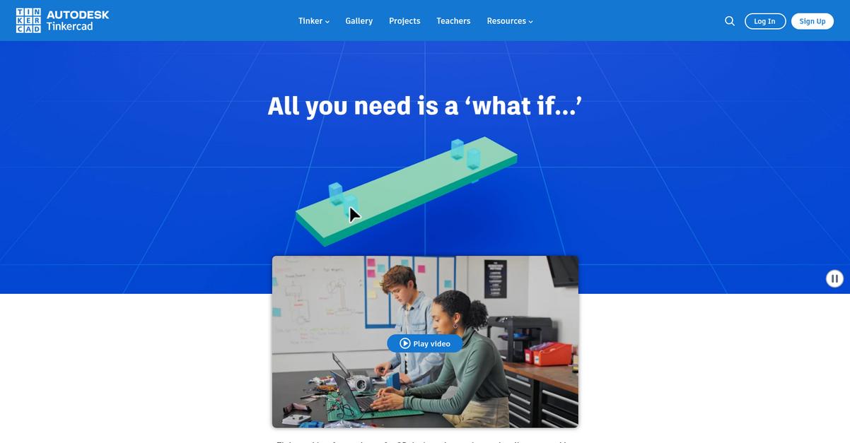 Tinkercad Homepage
