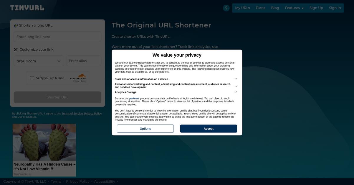 Tiny Url Homepage