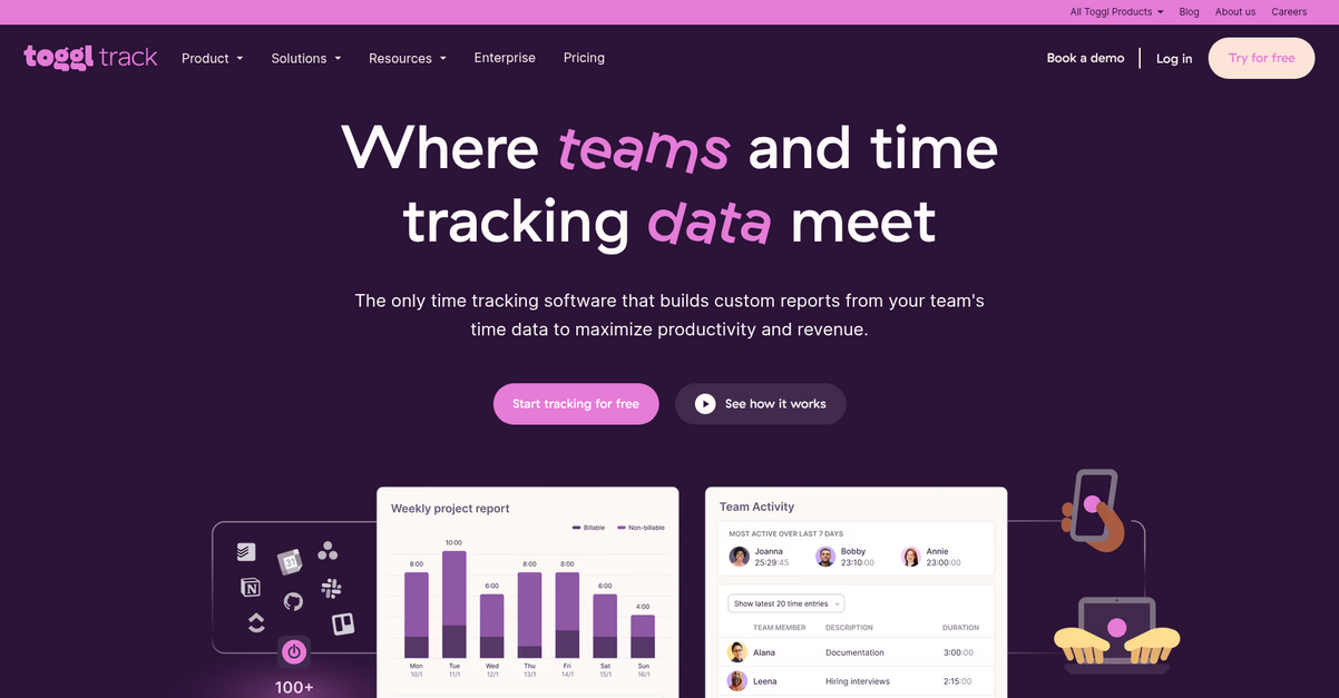 Toggl Homepage