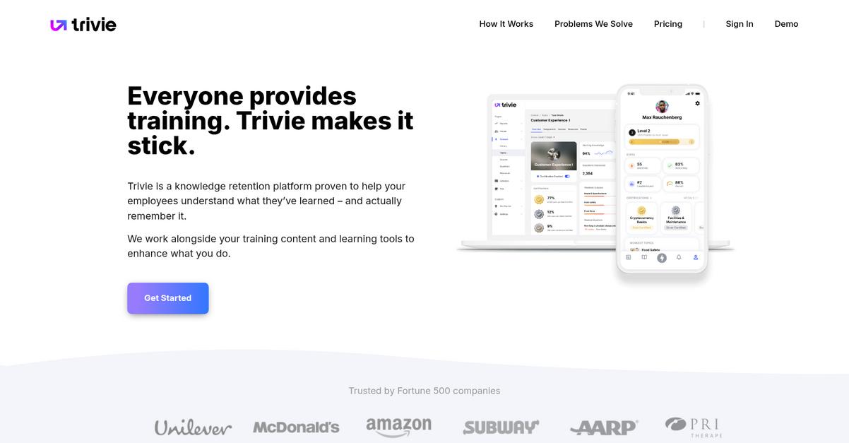 Trivie Homepage