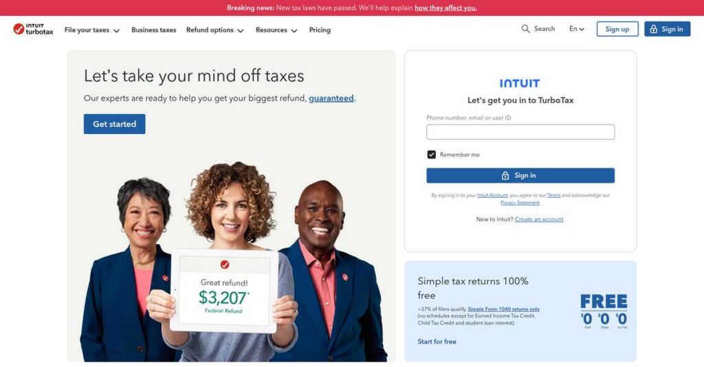 TurboTax Homepage 1