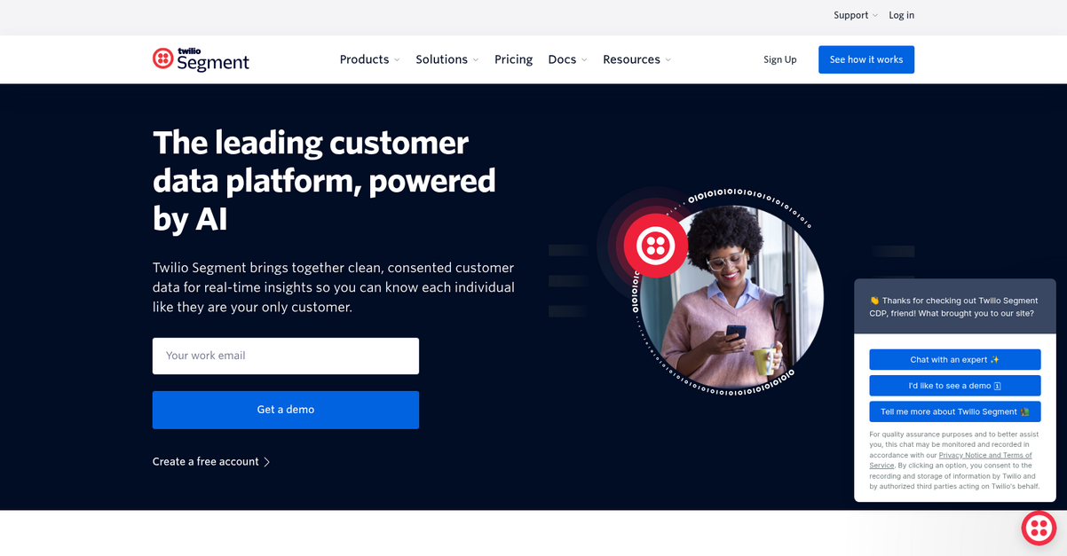 Twilio Segment Homepage