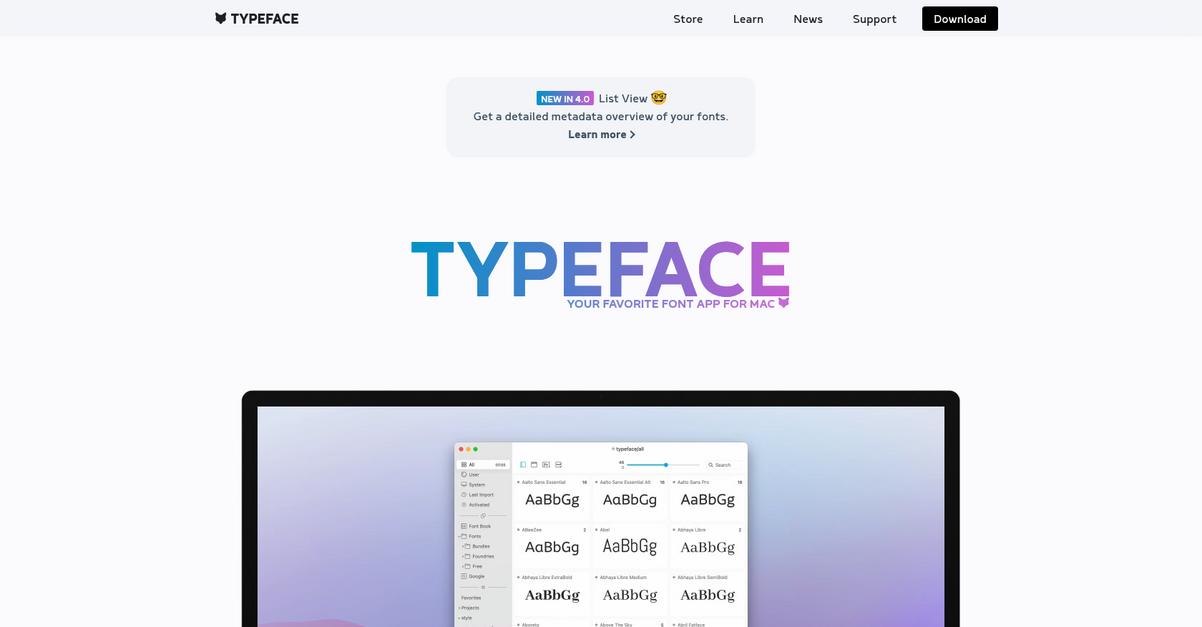 Typeface Homepage