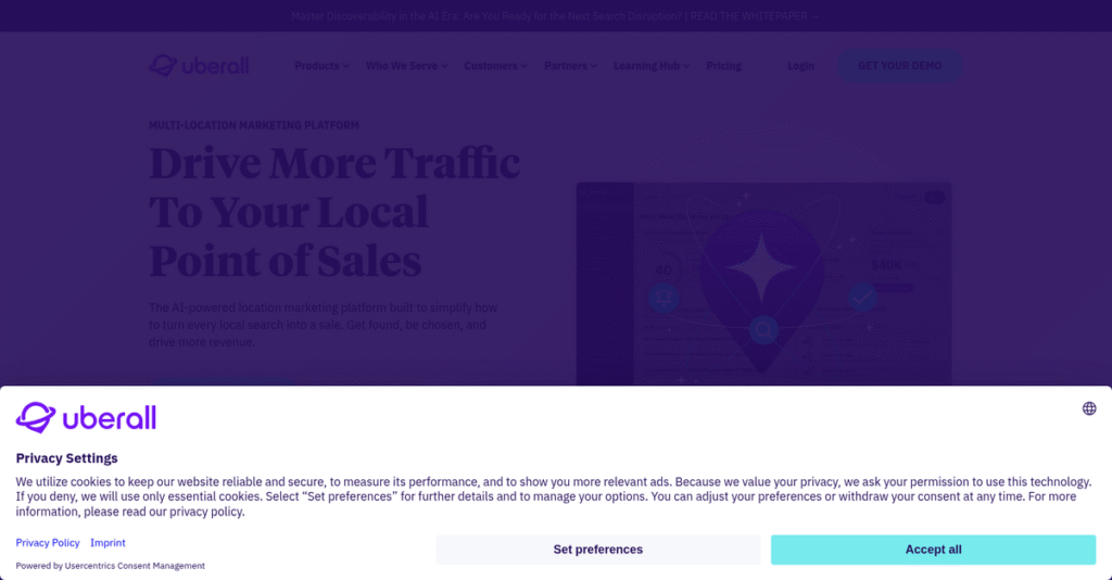 Uberall Homepage