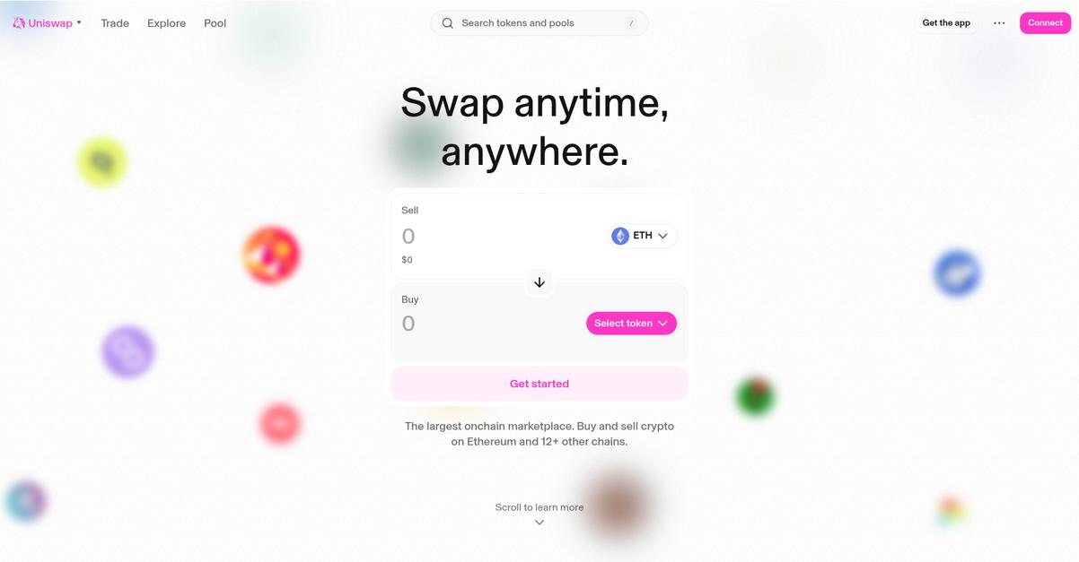 Uniswap Homepage