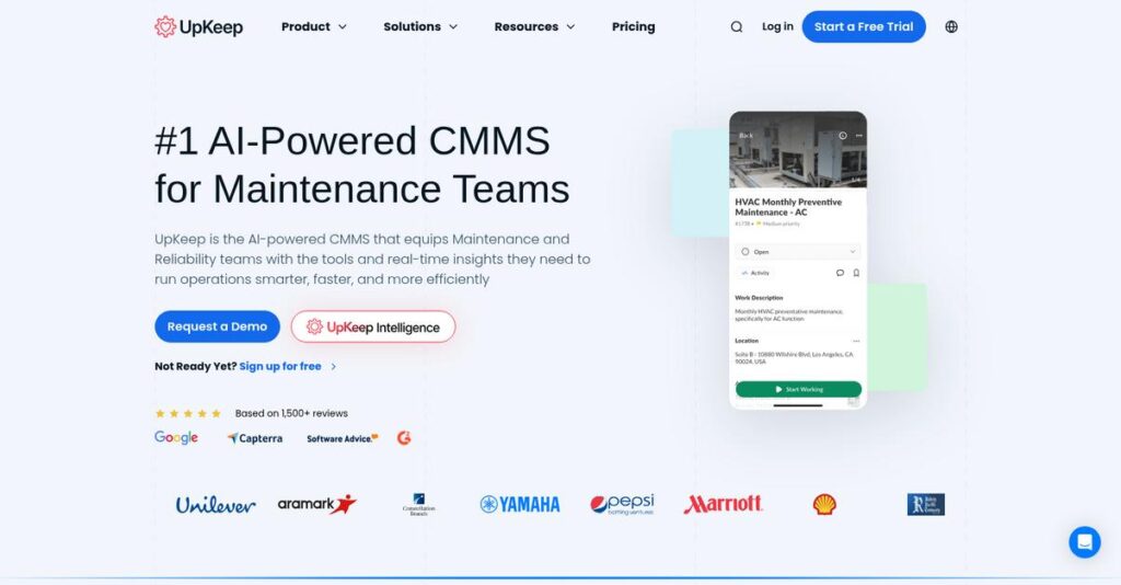 UpKeep Homepage