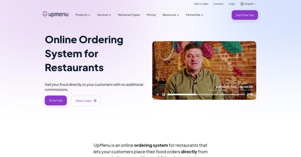 UpMenu Homepage