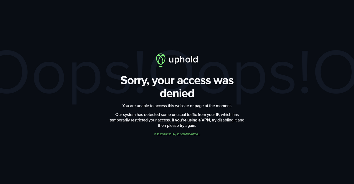 Uphold Homepage