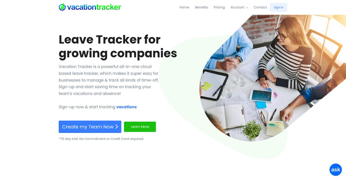 Vacation Tracker Homepage