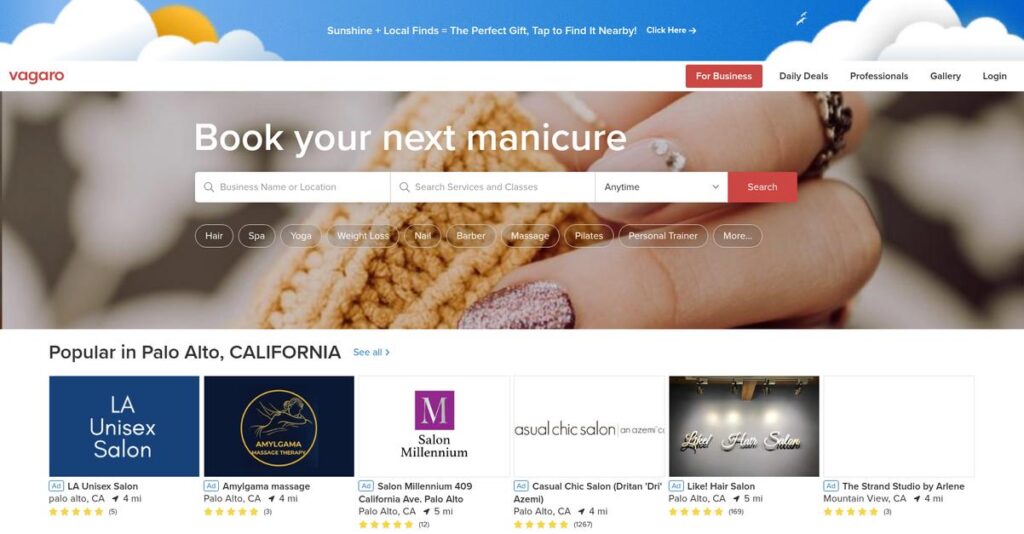 Vagaro Homepage
