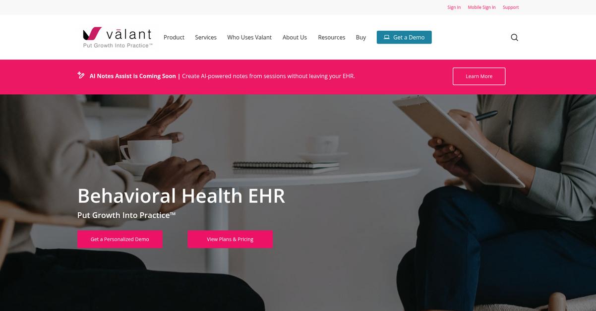 Valant Homepage