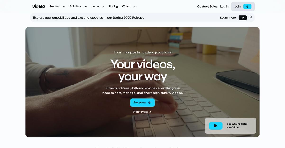 Vimeo Homepage