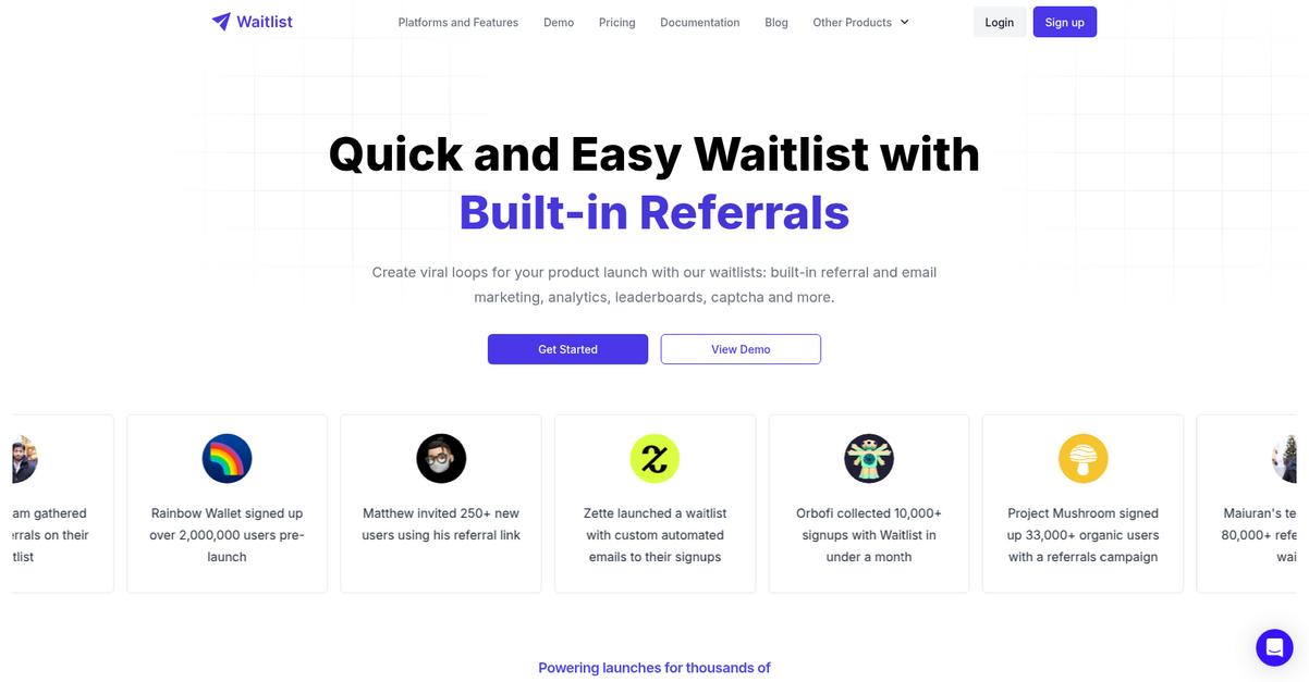 Waitlist Homepage